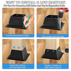 4x4 Post Base 4Pcs-Inner Size 3.6x3.6-Heavy Duty Metal Post Brackets-Deck Post Anchors-Solid Steel-Powder Coated-Wood Post Holder for Porch Handrail Railing Pergola Fence Pavilion-Support Deck Base