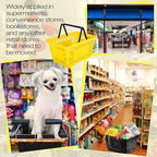 12 Pcs Shopping Baskets 20 L Plastic Store Retail Baskets with Handles 16.9 * 11.8 * 9.1 Inches for Market Grocery Supplies Thrift Convenience Storage(Yellow)
