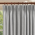 Textured Linen Pencil Pleated 100% Blackout Curtains for Bedroom/Living Room Blackout Curtains 120 Inches Long, Energy Saving Window Treatment Curtains,72Wx120Lx2,Grey