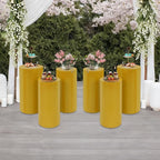 Eapmic Pedestal Stands for Party, Cake Pedestal Stand, Dessert Table Display Plinth Pillars, Sculpture Display Column Decoration Cube for Wedding Birthday (Gold, Cylinder-6Pcs(27.56"+26"+23.62"))