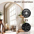 Full Length Mirror 56"x21" - Arched Floor Standing Body Mirror with Aluminum Frame,Leaning Hanging for Bedroom Cloakroom Living Room Black