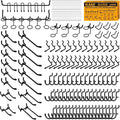 ELEAD 200-Piece Extra Thick Pegboard Hooks Set, 1/4" Heavy Duty Black Peg Board Organizer Accessories, Metal Pegboard Accessories with Pegs Lock, Peg Board Hooks for Hanging