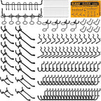 ELEAD 200-Piece Extra Thick Pegboard Hooks Set, 1/4" Heavy Duty Black Peg Board Organizer Accessories, Metal Pegboard Accessories with Pegs Lock, Peg Board Hooks for Hanging