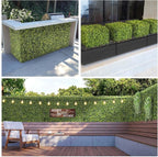 E&K 72" Wx72 Hx12 D Artificial Boxwood Hedge Wall, Artificial Outdoor Privacy Wall for Balcony Backyard Office, Indoor Divider Freestanding Greenery Backdrop