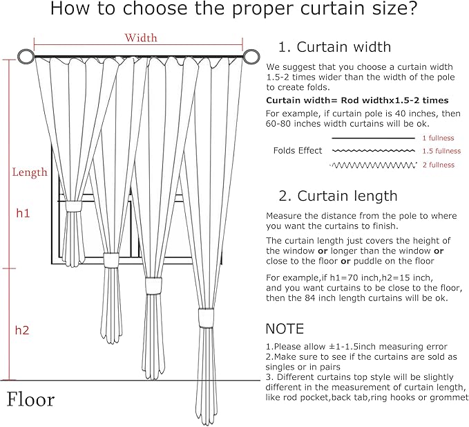 Vision Home Blue Fog Pinch Pleated Full Blackout Curtains Linen Blended Room Darkening Window Curtains 72 inch for Living Room Bedroom Thermal Insulated Pinch Pleat Drapes with Hooks 1 Panel 60"Wx72"L