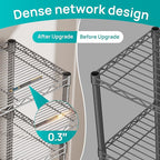 SINGAYE 6 Tier Shelf Wire Shelving Adjustable Storage Shelves Rack Standing Units for Kitchen Closet Laundry Bathroom Organizers Metal Pantry Narrow Mesh Gaps 10" D x 16" W x 60" H Gray