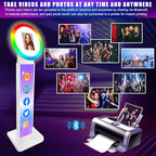 Portable Photo Booth for iPad 10.2in 10.9in 11in 12.9in, Metal Shell Selfie Station photobooth Machine,RGB Ring Light,Free Custom Logo, for Parties,Wedding,Christmas,Exhibition