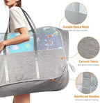 Collapsible Laundry Baskets with 3 Compartment, 150L Tear-proof Pop Up Hamper, Foldable Laundry Basket with Tote Handles, Dirty Clothes Hamper for Laundry, Bedroom, Bathroom, Dorm Grey