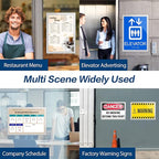 Acrylic Sign Holder 8.5" x 11" Wall Mount, Self Adhesive Magnetic Display Frame with Nano Tape, Plastic Clear Document Frame for Office, Store, School, Home, Wall Picture Frame (Silver, 5Pack)