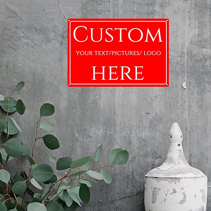 Custom Sign,Aluminum Weatherproof Metal Sign Multiple Sizes, custom address signs for houses,Customize for Office, Business, Workplace, Factory warnings, swimming pool,Delivery Signs(10 * 7Inch)