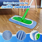 8 Pack Reusable Microfiber Mop Pads Compatible with Swiffer Sweeper Mop, Dry Sweeping Cloths & Wet Mopping Cloths, Washable Mop Pads for Surface/Hardwood Floor Cleaning (Mop is Not Included)