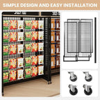 4Pcs Grid Gondola Unit, 2'x 5' Grid Wall Panels with Sturdy Frames, Gridwall Display Stand with Wheels, Craft Show Gridwall Display Rack for Craft Fair Display, Art Show Display, Retail Stores