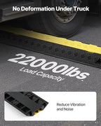 VEVOR 3 PCs Rubber Cable Protector Ramp, 2 Channel Heavy Duty TPU Floor Cord Hose Wire Cover, 1.2'' W x 1.1'' H Channel Size, Traffic Speed Bump with Flip-Open Top Cover, for Indoor Outdoor Use