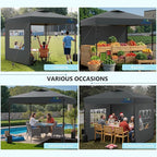 12X12 Pop Up Canopy Tent with 3 Sidewalls,Easy Up Canopy,Commercial Instant Shelter,Heavy Duty One Person Set Up Event Tent,Grey