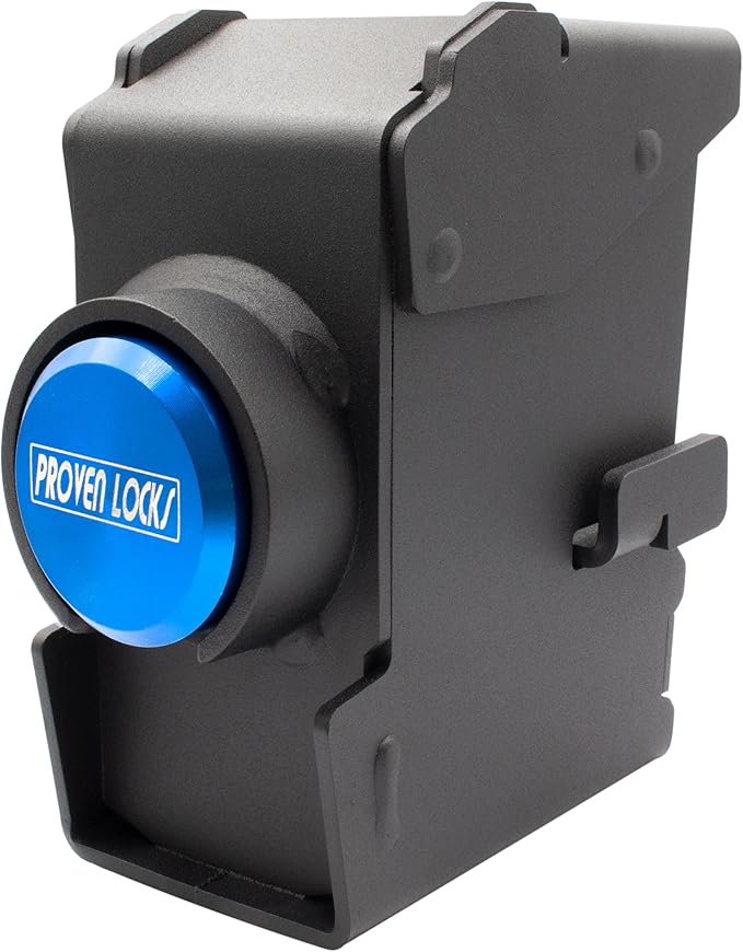Proven Industries 2517-D1 Trailer Lock – Fits 2 5/16-Inch Demco Cast Couplers, Heavy-Duty Security, Unique Key Design, Made in USA, Blue
