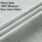 MIULEE 100% Blackout Linen Curtains for Bedroom Thermal Insulated Glacier Gray Grommet Room Darkening Curtains & Drapes for Living Room Nursery 52 x 108 Inch (2 Panels)