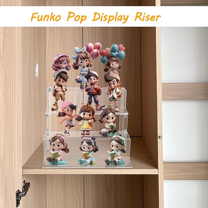 2-Pack Acrylic Perfume Organizer Stand, 4 Tier Cupcake Stand, Clear Display Riser Stand Shelf for Pop Figures, Acrylic Shelves for Cologne Spice Rack Kitchen Vanity