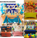 SEPARO 2 Pack 6 Ft Yellow Table Cover Fitted Rectangular Tablecloth Stretchable Fabric Table Cloth 6 ft Wrinkle-Free for Party Tradeshows Banquet Weddings Cocktail