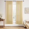 Nanspring Cream Yellow Curtains 72 Inches Long for Living Room Linen Blend Light Filtering Modern Farmhouse Semi Sheer Curtains Back Tab Privacy Neutral Curtain for Bedroom Office 52x72,2 Panels