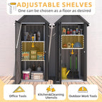 AECOJOY Outdoor Storage Cabinet Waterproof with Adjustable Shelves, Vertical Tall Storage Shed with Lockable Door, All Weather Mental Sheds & Outdoor Storage Clearance for Outside in Dark Grey