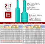 Chanzon Green 5/16" (8mm) Diameter Heat Shrink Tubing 2:1 Ratio 80Ft Waterproof Polyolefin Shrink Tube 1pcs