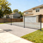 Driveway Guard Barricade Net - HDPE 5FT High 31/41FT Sizes 7.9inch Spiral Stakes 200% Anti-Tear with Middle Support Foldable Hook Prevents Kids & Toys Falling