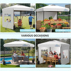 12X12 Pop Up Canopy Tent with 3 Sidewalls,Easy Up Canopy,Commercial Instant Shelter,Heavy Duty One Person Set Up Event Tent,White
