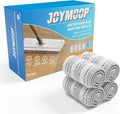 JOYMOOP Flat Mop Pads, Microfiber Mop Cleaning Pads, Washable Pads, Pads Replacement for Flat Mop or Mop Bucket Set, Pack of 4 Refills 13inch - Stripe