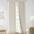 Vision Home Natural Pinch Pleated Full Blackout Curtains Linen Blended Room Darkening Window Curtains 120 inch for Living Room Bedroom Thermal Insulated Pinch Pleat Drapes with Hooks 10ft 40"Wx120"Lx2