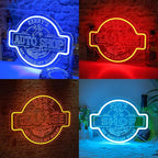 Custom Name Garage Neon Sign, Personalized LED Garage Neon Light, Customizable Mechanic Shop Light Up Sign for Man Cave, Car Repair, Auto Workshop, Home Garage Decor, Gift for Dad, Husband, Father's Day Gift