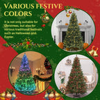 7.5ft Pre-Lit Slim Artificial Christmas Tree - 400 RGB Color Changing LED Lights with APP & Remote Control, 1477 Full Branch Tips, Easy Setup Preassembled Holiday Tree for Home, Party, Christmas Decor