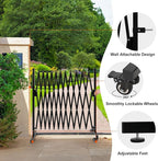 SMONTER Expandable Barricade Gate, 129" Metal Safety Barrier Gate with Casters, Accordion Garden Yard Fence Portable Dog Gates with Latch Indoor Outdoor