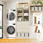 Homieasy Closet System Organizer with 3 Drawers and Partition Storage, Freestanding Wardrobe Organizer Modular with Shoe Shelf, Expandable for Walk-in or Reach-in Closets, White Oak