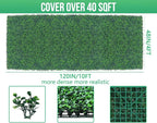 Artificial Boxwood Roll Panels,48"x 120"(40 sq.ft) UV-Anti Faux Ivy Leaves Privacy Fence Screen Grass Wall Roll Panels for Indoor Home Decor and Outdoor Garden Backyard