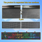 77”x14” Programmable LED Display Sign, P10 Outdoor Digital Scrolling Message Board with WiFi/USB Control, High Brightness Waterproof Screen for Business Advertising & Menu