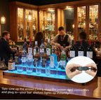 2Pack 3 Tier LED Lighted Liquor Bottle Display Shelf - 60" Total Length,RGB Countertop Bar Shelf with RF & App Control,7 Static Colors Music Sync,Timer,Lighted Bottle Shelf for Home &Commercial Use