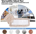 Matthew Cleaning 24'' Cotton Dust Mop Refill Washable Thick Tufted Replacement Heads for Residential & Commercial Use Fit All 24'' Dust Mop Frames, Hardwood, Laminate, Concrete Floors 12 Pack