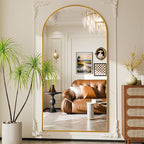 81"x41"Floor Mirror Full Length,Arched Full Length Mirror with Stand,Full Body Mirror,Hanging or Large Leaning for Bedroom Living Room Gold