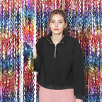 4 Pack Wavy Rainbow Foil Fringe Curtain | 3.3x6.6ft Colorful Tinsel Metallic Streamers Holiday Photo Booth Props Backdrop for Engagement Bridal Shower Unicorn Party Decorations