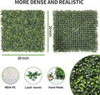 Artificial Grass Wall Panels, 8 PCS 20x20 inch Boxwood Hedge Wall Panels with 100 Zip Ties, Boxwood Panels Backdrop for Outdoor Indoor Decorative Garden Fences Backyard Patio Privacy Hedge