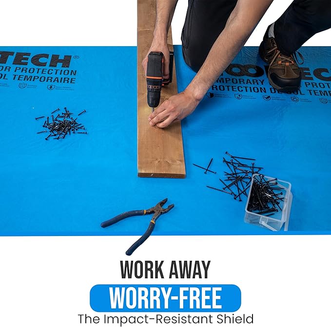 Temporary Floor Protection for Renovation, Painting, Construction - 40" x 90 ft, Covers 1800 sqft