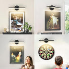 Hardwired Adjustable Lighting Matte Black Modern LED Picture Lights for Paintings 15.7'' Inch Long Swing Arm Metal Art Lights Warm White 3000K