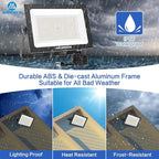 MORSEN 300W Warm White Led Flood Lights Outdoor, 3000K Super Bright 45000LM Security Lights with Plug,Exterior IP66 Waterproof FloodLight for Basketball Court, Yard, Garden, Playground 2 Pack
