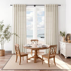 Nanspring Vanilla Linen Curtains 84 Inches Long for Living Room Light Filtering Semi Sheer Curtain Back Tab Modern Farmhouse Decor Elegant Luxury Coastal Drapes for Bedroom Office 52x84,2 Panels