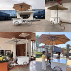 Mobile Vending Bicycle Cart, Food Display Stand with Parasol, Large Storage Space, Perfect for Shopping Malls, Events, Streets(Black)