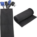 uxcell Hook and Loop Cable Management Sleeve, 6.6ft x 2.4 Inch Flexible Cable Wrap Cover Wire Hider, Cord Organizer and Cable Protectors for Desk TV Computers, Black