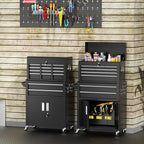 INTERGREAT Rolling Tool Chest with Wheels and 8 Drawers, Detachable Large Tool Cabinet with Lock for Garage, Locking Mechanic Tool Cart with Black Liner for Warehouse, Workshop, High Capacity