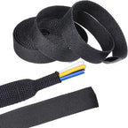 2 in 1 Heat Shrink Braided Sleeving Fabric Tubing-Ideal fit Irregular Shape Hose/Cable/Wire (1/2"(12mm), 40FT)