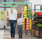 tonchean Rotating Retail Display Stand Racks 108 Clips, Spinning Potato Chip Snack Rack Display Stand with Sign Holder, 2 Tier Snack Shelf Organizer, Chip Bag Holder Snack Display Rack for Party