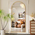71"x30"Floor Mirror Full Length,Arched Full Length Mirror with Stand,Full Body Mirror,Hanging or Large Leaning for Bedroom Living Room Gold
